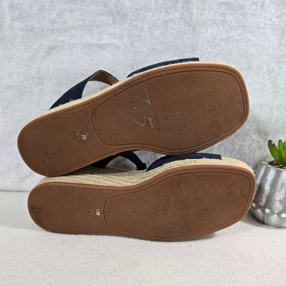 Lucky Brand Valki Navy Blue Espadrille Ankle Strap Sandal Size 7.5 M - Picture 9 of 12